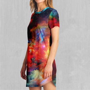 Rainbow Galaxy T-Shirt Dress