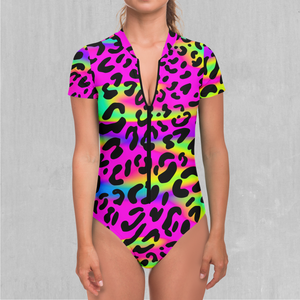 Rave Leopard Short Sleeve Bodysuit