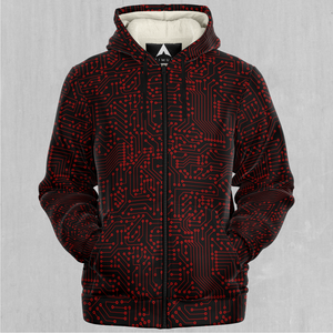 Red Cybernetic Sherpa Hoodie