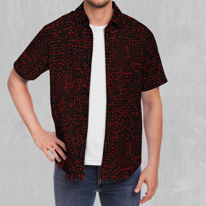 Red Cybernetic Button Down Shirt