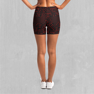Red Cybernetic Yoga Shorts
