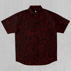 Red Cybernetic Button Down Shirt