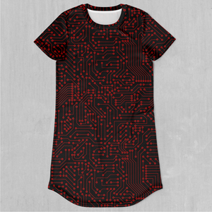 Red Cybernetic T-Shirt Dress