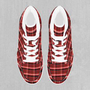 Red Plaid High Top Sneakers