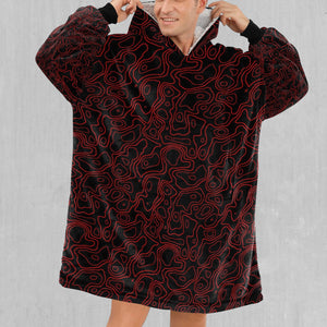 Red Topographic Blanket Hoodie