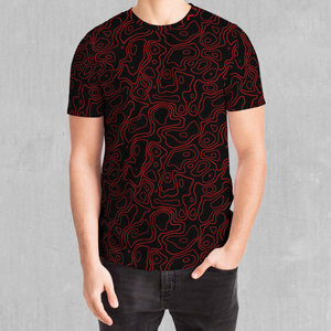 Red Topographic Tee - Azimuth Clothing