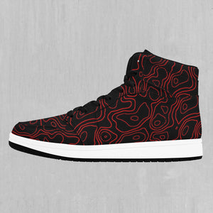 Red Topographic High Top Sneakers