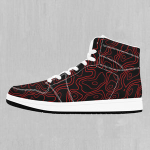 Red Topographic High Top Sneakers