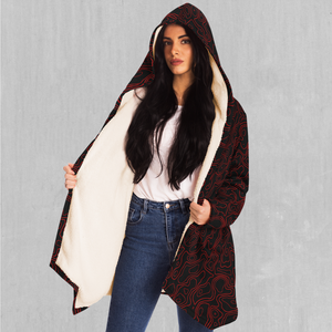 Red Topographic Cloak - Azimuth Clothing