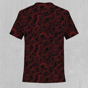 Red Topographic Tee - Azimuth Clothing