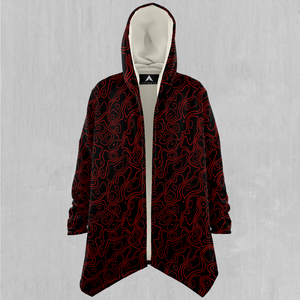 Red Topographic Cloak - Azimuth Clothing
