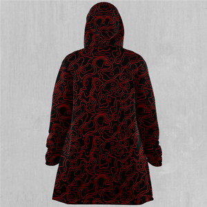 Red Topographic Cloak - Azimuth Clothing