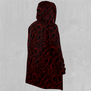 Red Topographic Cloak - Azimuth Clothing