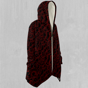 Red Topographic Cloak - Azimuth Clothing