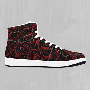 Red Topographic High Top Sneakers