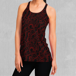 Red Topographic Women's Tank Top