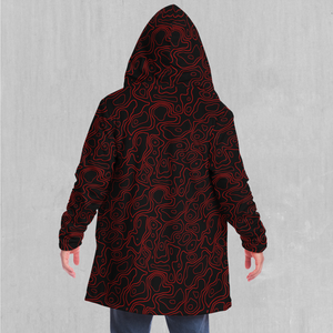 Red Topographic Cloak - Azimuth Clothing