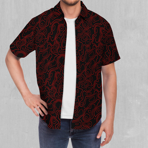 Red Topographic Button Down Shirt