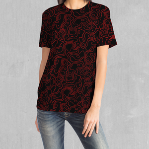 Red Topographic Tee - Azimuth Clothing
