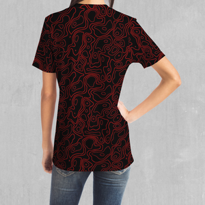Red Topographic Tee - Azimuth Clothing