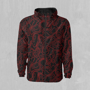 Red Topographic Windbreaker