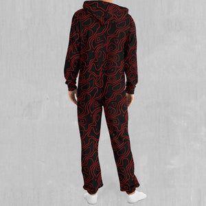 Red Topographic Jumpsuit