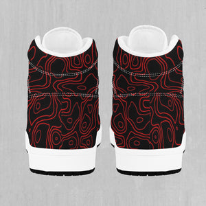 Red Topographic High Top Sneakers