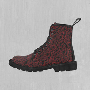 Red Topographic Women's Boots