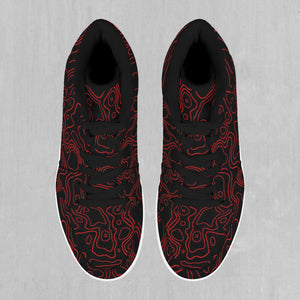 Red Topographic High Top Sneakers