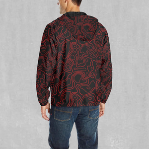 Red Topographic Windbreaker