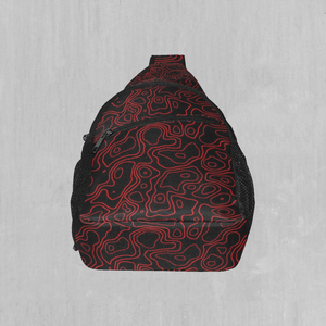 Red Topographic Sling Bag