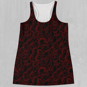 Red Topographic Women's Tank Top