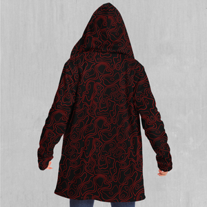 Red Topographic Cloak - Azimuth Clothing