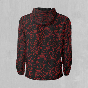 Red Topographic Windbreaker
