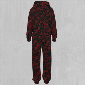 Red Topographic Jumpsuit