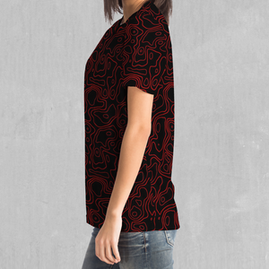 Red Topographic Tee - Azimuth Clothing