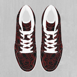 Red Topographic High Top Sneakers