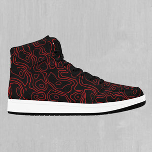 Red Topographic High Top Sneakers