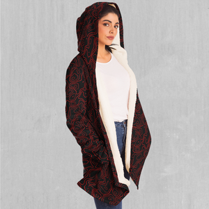 Red Topographic Cloak - Azimuth Clothing