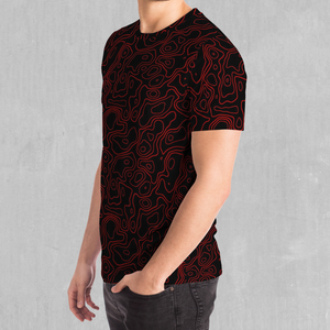 Red Topographic Tee - Azimuth Clothing