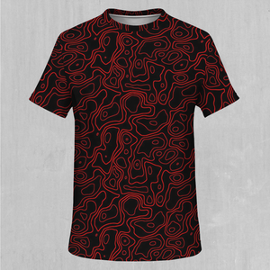 Red Topographic Tee - Azimuth Clothing