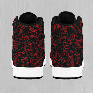 Red Topographic High Top Sneakers