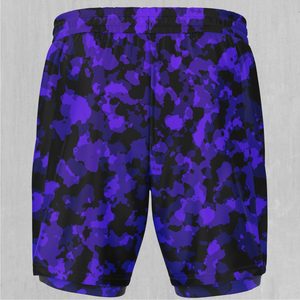 Royalty Purple Camo Men's 2 in 1 Shorts
