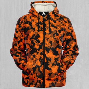 Savage Orange Camo Sherpa Hoodie