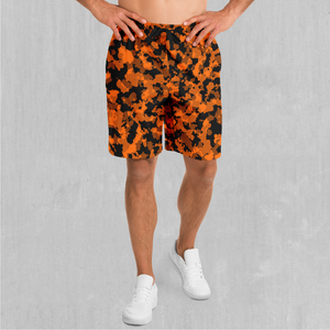 Savage Orange Camo Shorts - Festival Clothing, Rave Outfits, EDM Gear