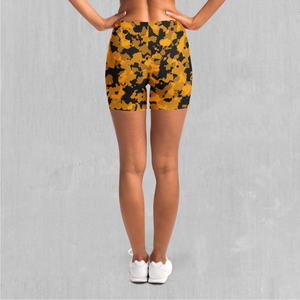 Stinger Yellow Camo Yoga Shorts