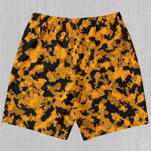 Stinger Yellow Camo Shorts - Festival Clothing, Rave Outfits, EDM Gear