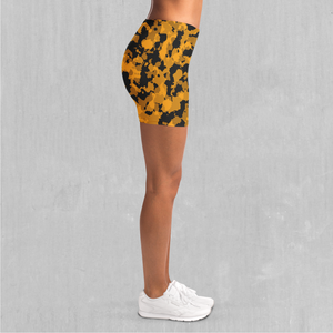 Stinger Yellow Camo Yoga Shorts