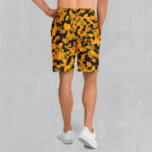 Stinger Yellow Camo Shorts - Festival Clothing, Rave Outfits, EDM Gear