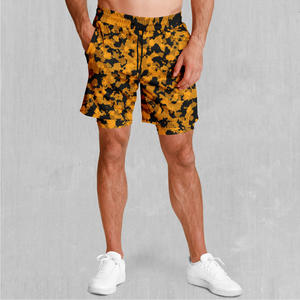 Stinger Yellow Camo Men's 2 in 1 Shorts